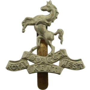 WW1 Queens Own Royal West Kent Regiment RWK Cap Badge - F.N. B'HAM Makers Mark