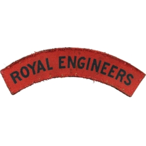 WW2 Royal Engineers Corps PRINTED Cloth Shoulder Title Badge Flash
