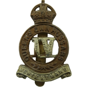 WW1 4th Queens Own Hussars Regiment Queen's Cap Badge