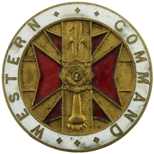 WW2 Welsh Guards Western Command Welch Enamel Lapel Badge