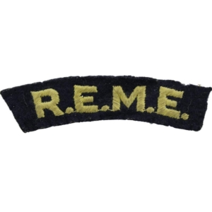 WW2 Royal Electrical & Mechanical Engineers REME Cloth Shoulder Title Badge Flash