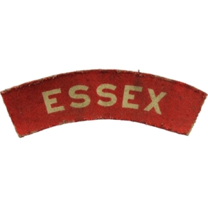 WW2 Essex Regiment PRINTED Cloth Shoulder Title Flash