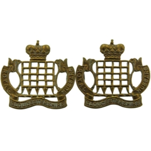 WW1 Royal Gloucestershire Hussars Regiment Collar Badge PAIR