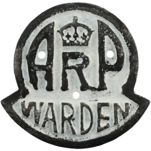 WW2 Air Raid Precautions Warden ARP Post Metal Door Plaque Sign