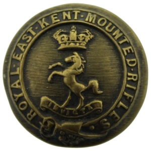 VICTORIAN Royal East Kent Mounted Rifles Regiment Tunic Button - 26mm