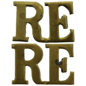 Royal Engineers Corps Shoulder Title PAIR