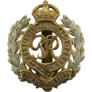 WW2 Royal Engineers Corps (George VI) BI-METAL Cap Badge - J.R.GAUNT LONDON