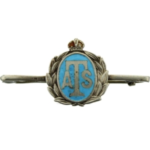 WW2 Auxiliary Territorial Service ATS Sweetheart Brooch Badge - SILVER