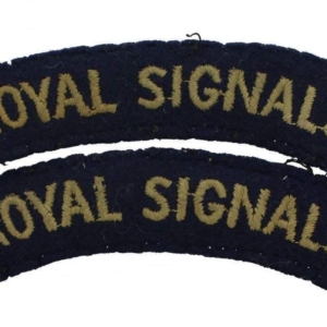 WW2 Royal Corps of Signals RCOS Cloth Shoulder Title Badge Flash PAIR