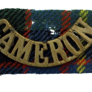 WW1 Queens Own Cameron Highlanders Regiment Shoulder Title
