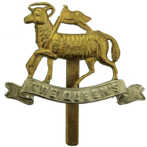WW1 Queens Royal West Surrey (Queen's) Regiment Cap Badge - LONG SLIDER