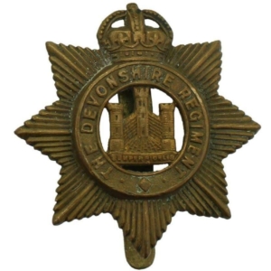 WW1 Devonshire Regiment ALL BRASS 1916 Economy Issue Cap Badge