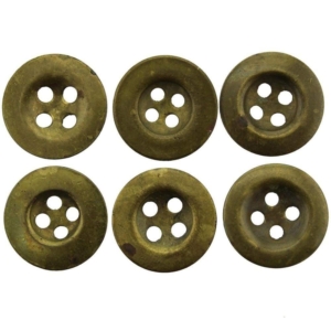 6x WW1 British Army Issued Soldier's Undershirt Shirt Buttons - 18mm
