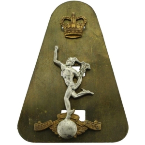 Royal Corps of Signals RCOS Cap Badge DUAL CONSTRUCTION - Queens Crown