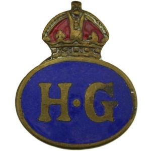 WW2 Home Guard Servicemans Enamel HG Lapel Badge