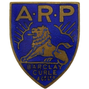 WW2 ARP Warden (Air Raid Precautions) Barclay Curle & Co Glasgow Lapel Badge - NOT LISTED