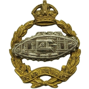 WW2 Royal Tank Corps OFFICERS Gilt Collar Badge