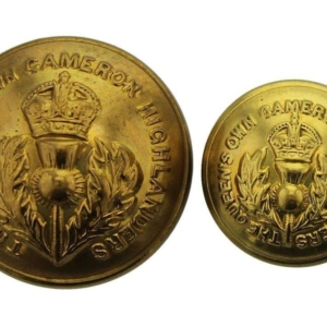 Queens Own Cameron Highlanders Regiment Scottish Tunic Buttons - 26mm & 19mm