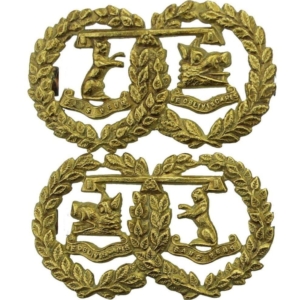 Argyll and Sutherland Highlanders Regiment OFFICERS GILT Collar Badge PAIR