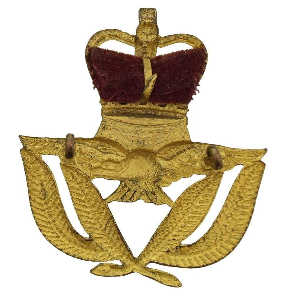 Royal Air Force RAF WARRANT OFFICERS Cap Badge - Queens Crown - British ...