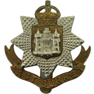 WW1 East Surrey Regiment Cap Badge