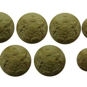 WW2 British Army General Service PLASTIC Economy Issue Buttons Set x7 25mm & 18mm