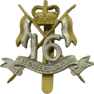 16th (The Queens Lancers) Regiment Cap Badge MARPLES & BEASLEY - Queens Crown
