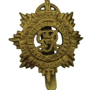 WW2 Royal Army Service Corps (George VI) RASC Cap Badge - INDUSTRIAL FV. ALIGARH Makers Mark