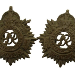 WW2 Royal Army Service Corps RASC (George VI) Collar Badge PAIR