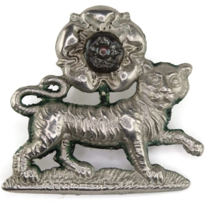York and Lancaster Regiment 2nd Volunteer Battalion WHITE METAL Collar Badge