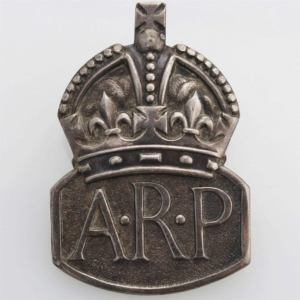 WW2 ARP Warden (Air Raid Precautions) HALLMARKED Silver Lapel Badge - MENS