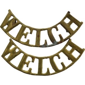 WW2 Welch (Welsh) Regiment Shoulder Title PAIR