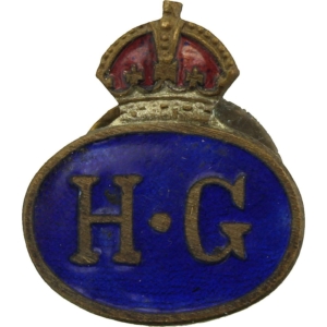 WW2 Home Guard Servicemans Enamel HG Lapel Badge