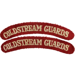 WW2 Coldstream Guards Regiments Cloth Shoulder Title Badge Flash PAIR