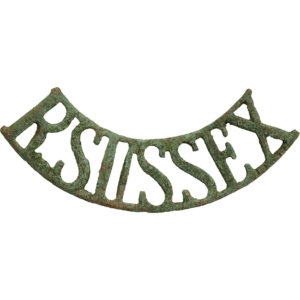 UK Dug Detecting Find - Royal Sussex Regiment Relic Shoulder Title