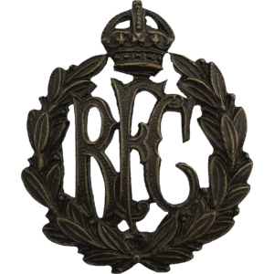 WW1 Royal Flying Corps RFC Bronze OFFICERS Collar Badge