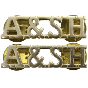 Argyll and Sutherland Highlanders Staybrite Anodised Shoulder Title PAIR - Staybright
