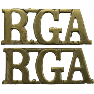 Royal Garrison Artillery RGA Shoulder Title PAIR