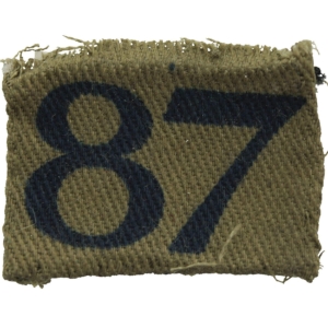 WW2 Home Guard 87th Company / Battalion Unit Cloth Shoulder Title Insignia Badge