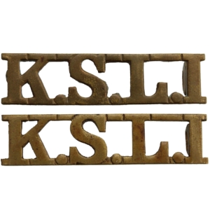 Kings Shropshire Light Infantry KSLI Regiment King's Shoulder Title PAIR