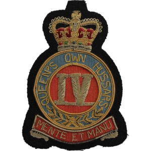4th Queens Own Hussars Regiment Cloth Wire BULLION Veterans Blazer Badge