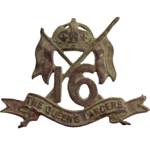 UK Dug Detecting Find - 16th Queens Lancers Regiment Relic Collar Badge