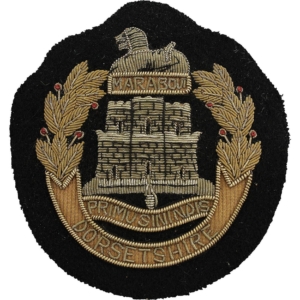 Dorsetshire Regiment Dorset Cloth Wire BULLION Veterans Blazer Badge