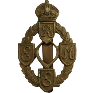 WW2 Royal Electrical & Mechanical Engineers REME Cap Badge - FIRST PATTERN