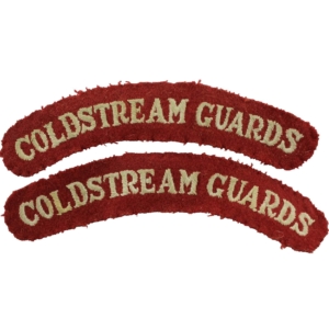 WW2 Coldstream Guards Regiments Cloth Shoulder Title Badge Flash PAIR