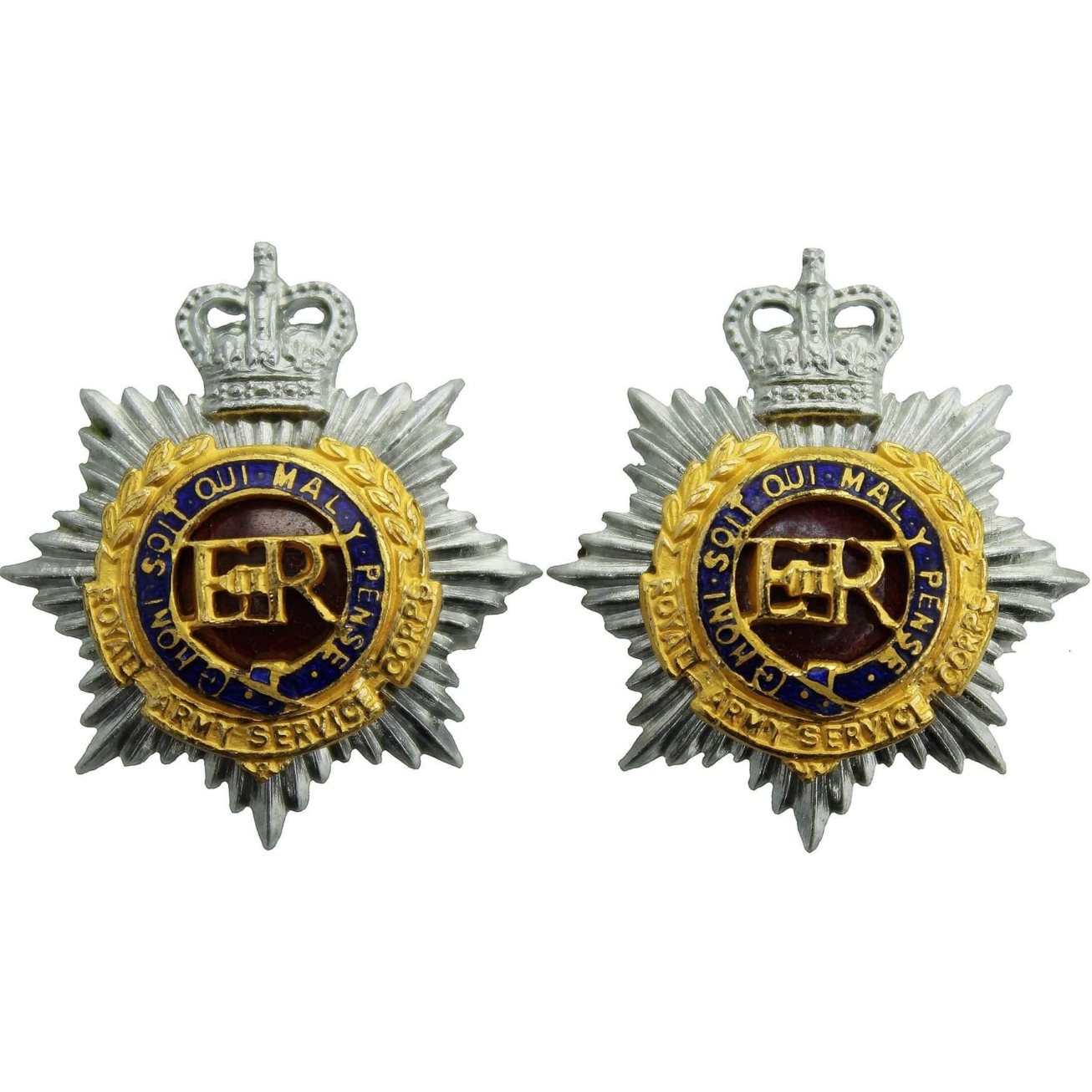 WW2 British Royal Army Service Corps RASC Cap Badge & Back Plate in Corps & Services Badges