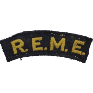 WW2 Royal Electrical & Mechanical Engineers REME Cloth Shoulder Title Badge Flash