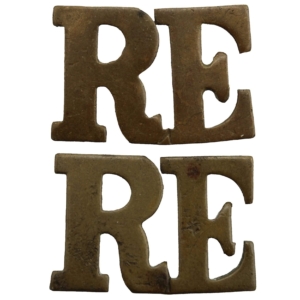Royal Engineers Corps Shoulder Title PAIR