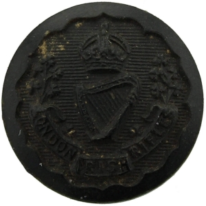 18th Battalion, London Irish Rifles Regiment SMALL Tunic Button - 19mm