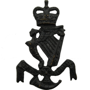 Royal Ulster Rifles Regiment Irish Collar Badge - Queens Crown